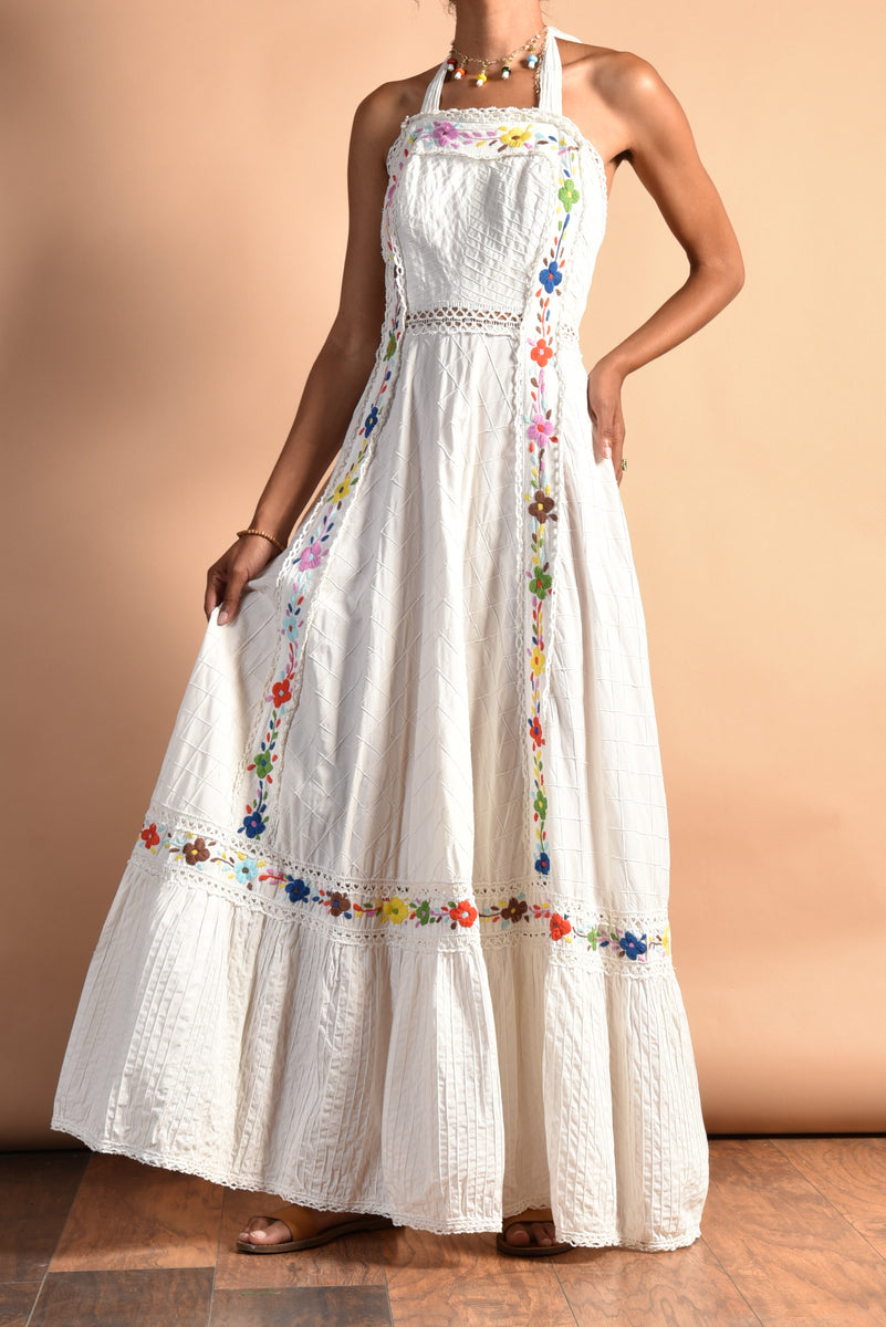 Mariana 70s Embroidered Maxi Dress