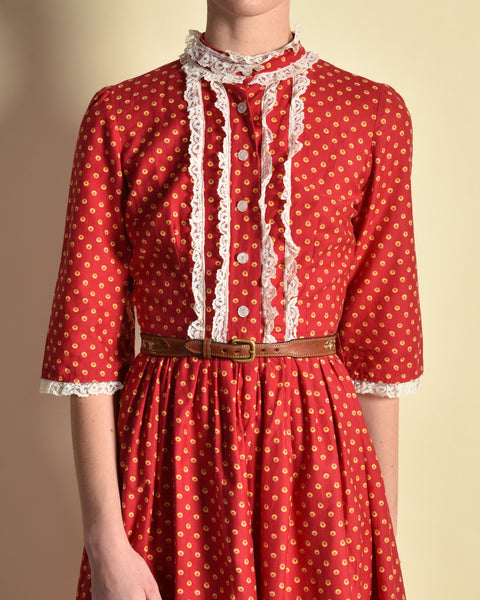 Lucinda 1940s Cotton Prairie Dress