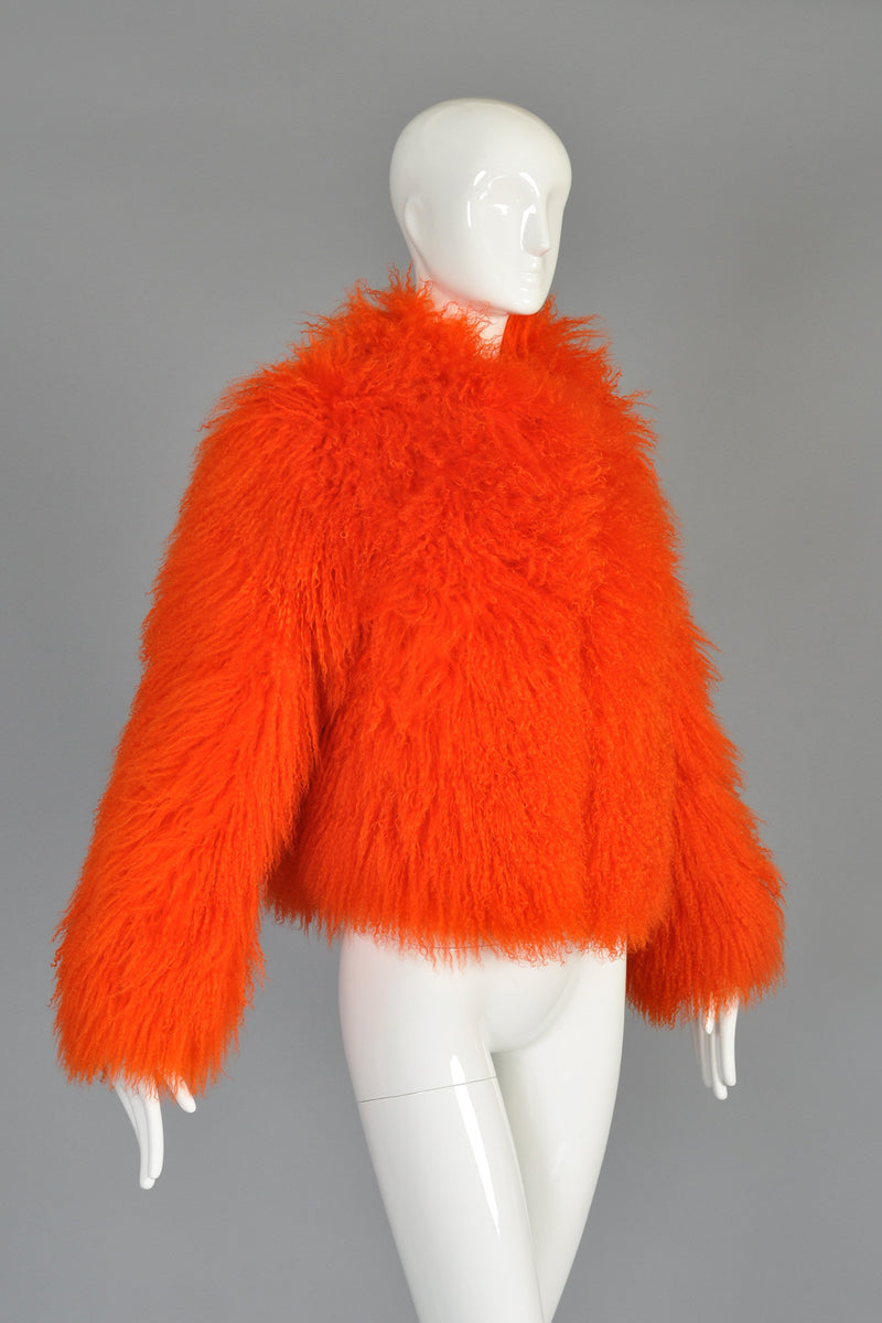 Sonia Rykiel Day-Glo Orange Mongolian Lamb Fur Coat – Bustown Modern