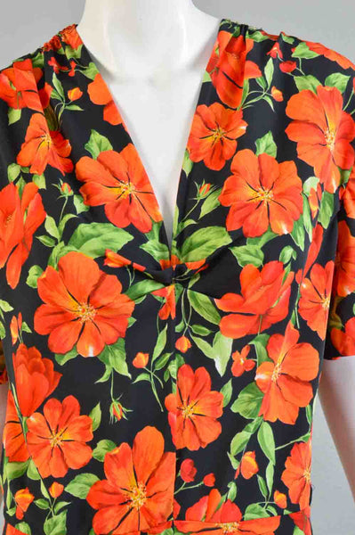 Poppy 1930s Floral Rayon Maxi Dress