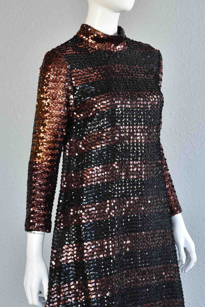 Calderón 60s Striped Sequin Dress