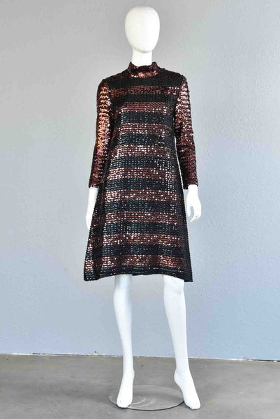 Calderón 60s Striped Sequin Dress