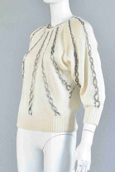 Nannell 80s Pearly Beaded Sweater