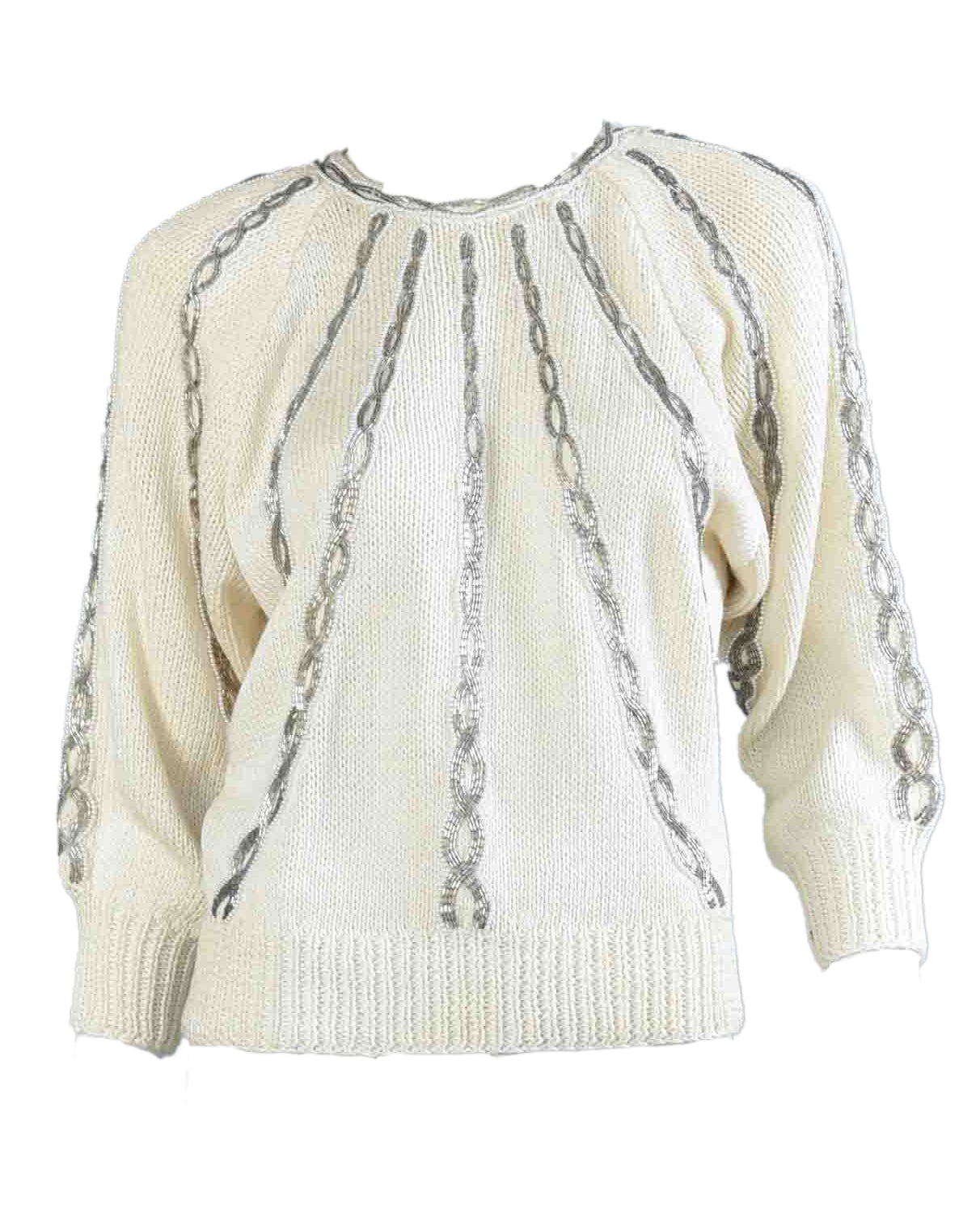 Nannell 80s Pearly Beaded Sweater