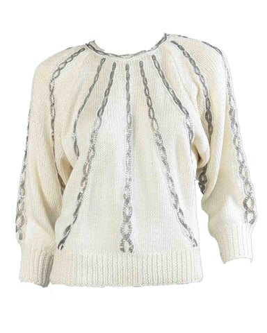 Nannell 80s Pearly Beaded Sweater