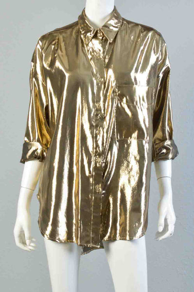 Regina 80s Gold Lamé Blouse