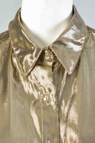 Regina 80s Gold Lamé Blouse