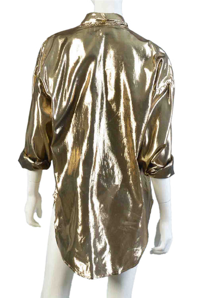 Regina 80s Gold Lamé Blouse