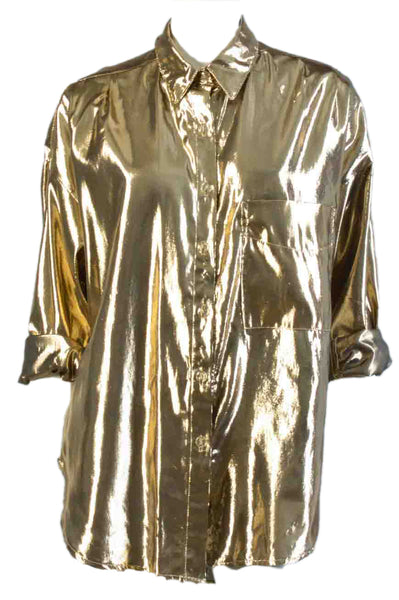 Regina 80s Gold Lamé Blouse