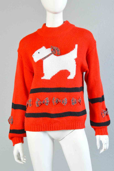 Scotty Dog 80s Holiday Sweater