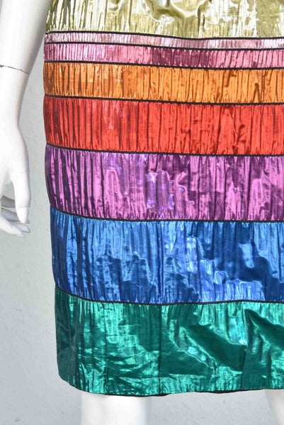 Marla 80s Rainbow Lamé Dress