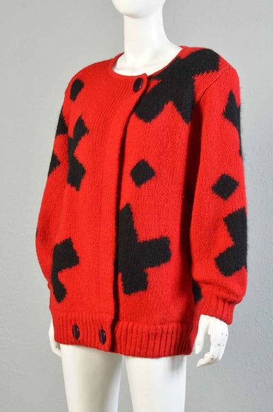 Mohair 80s Floating Crosses Cardigan