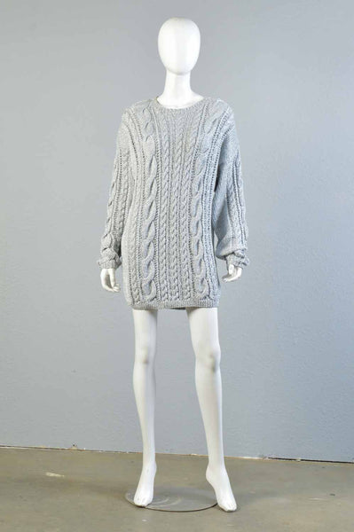 Metallic Silver 80s Oversize Sweater