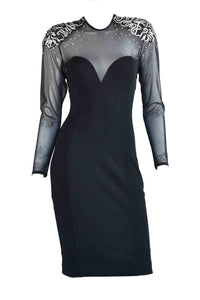 Tadashi 80s Studded Mesh Bodycon Dress