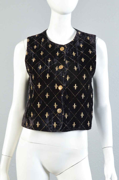 Thea 90s Metallic Fleur de Lis Vest