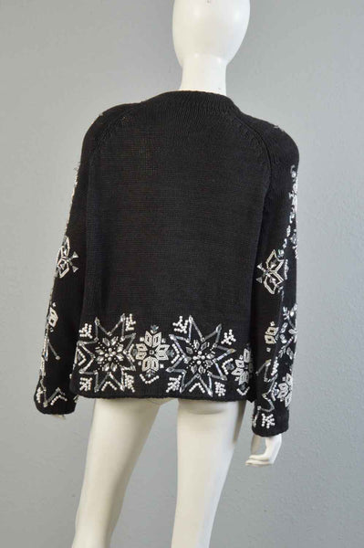 Michael Simon Heavily Beaded Cardigan Sweater