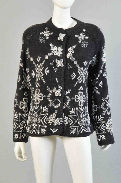 Michael Simon Heavily Beaded Cardigan Sweater