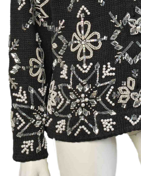 Michael Simon Heavily Beaded Cardigan Sweater