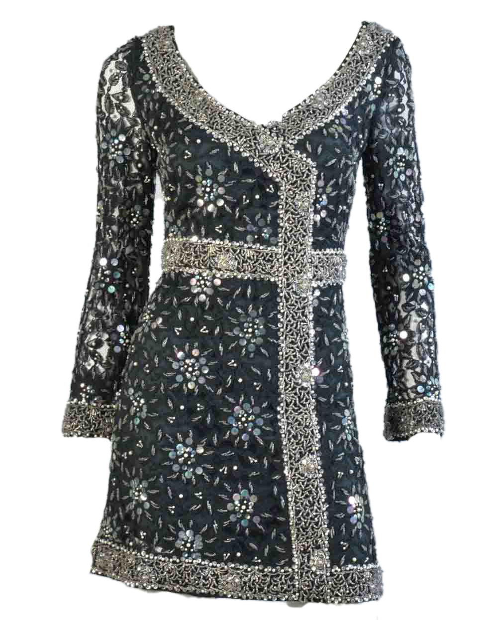 Regalia 1960s Beaded Lace Mini Dress