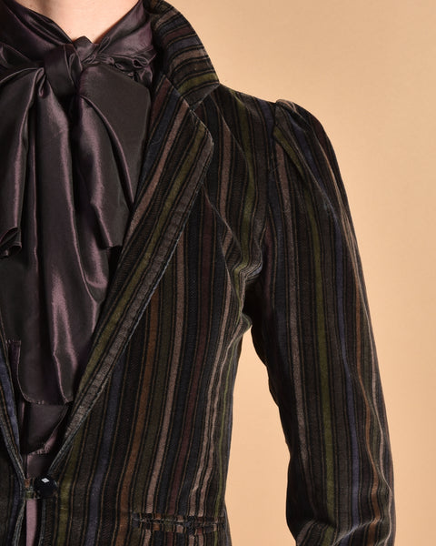 Corrinne 70s Striped Velvet Jacket
