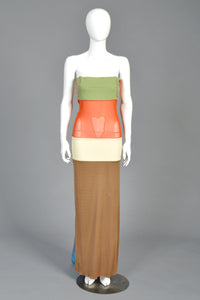 Jean Paul Gaultier Colorblock Gown with Bows