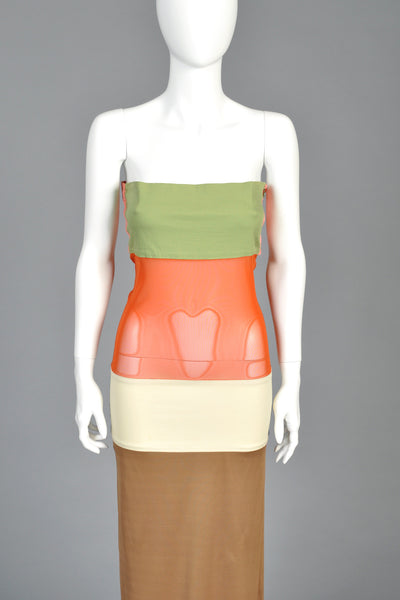 Jean Paul Gaultier Colorblock Gown with Bows