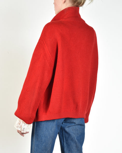 Louie Cable Knit Wool Cardigan