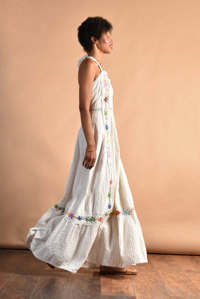 Mariana 70s Embroidered Maxi Dress