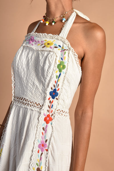 Mariana 70s Embroidered Maxi Dress