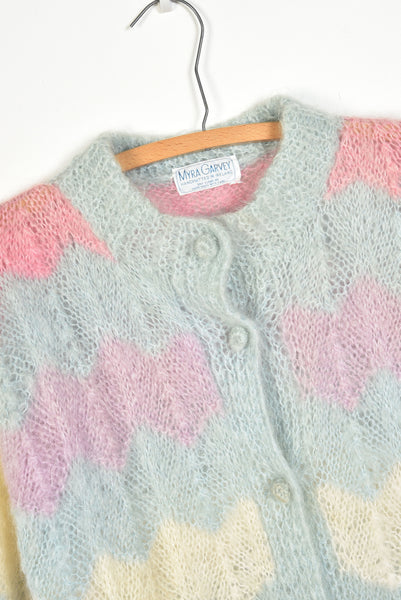 Monica Chevron Striped 60s Mohair Sweater