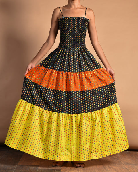 Zola 70s Autumn Print Maxi Dress
