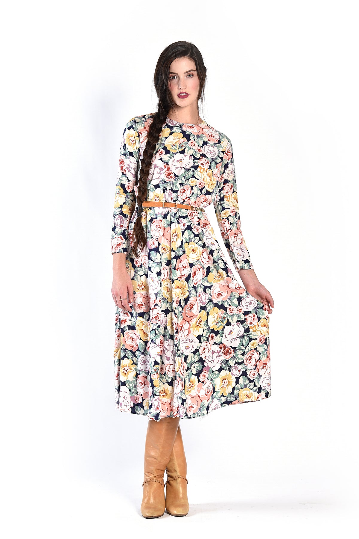 Elenore Floral Dress with Buttons