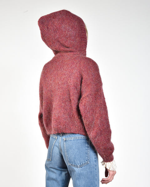 Kerry 80s Hooded Mohair Sweater