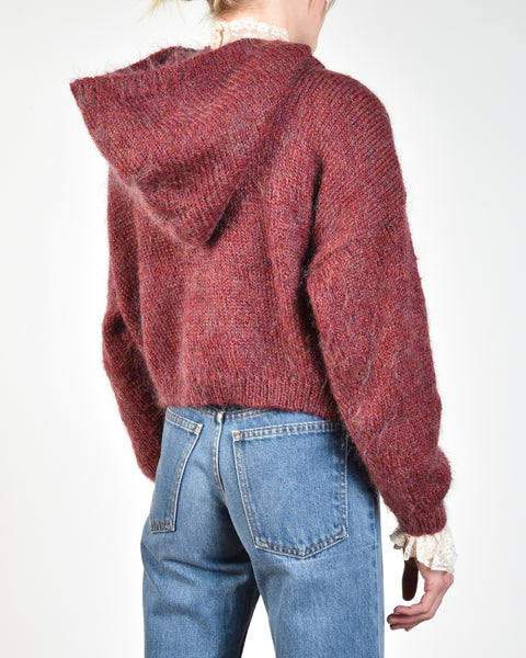 Kerry 80s Hooded Mohair Sweater
