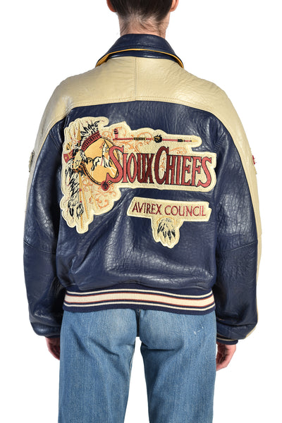 Molina Sioux Chiefs Leather Baseball Jacket