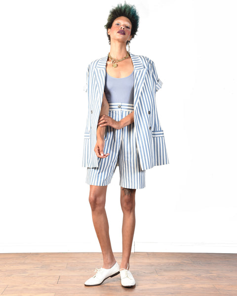 Kristy 80s Bengal Striped Shorts Suit