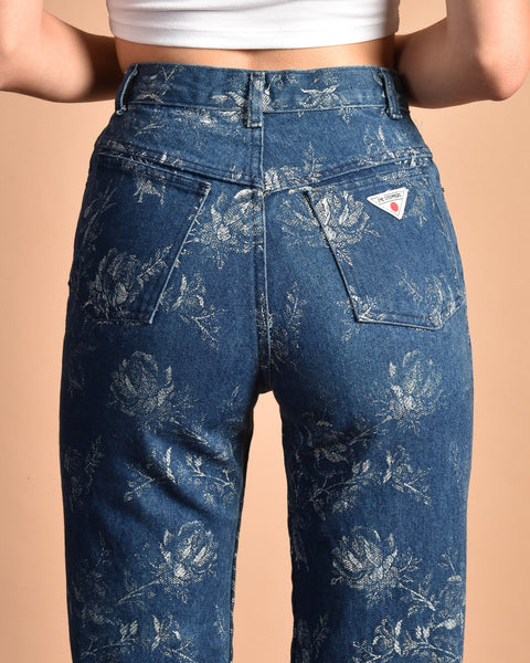 Eye Stoppers 1980s Floral Jeans