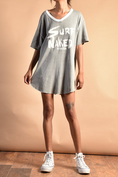 Grey 80s Surf Naked T-shirt Dress