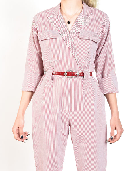 Stacy 80s Candy Striped Cotton Jumpsuit