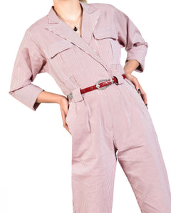 Stacy 80s Candy Striped Cotton Jumpsuit
