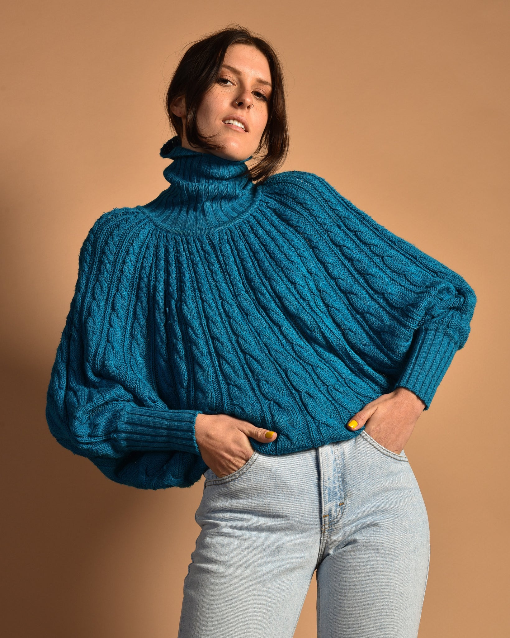 Vicki 80s Batwing Turtleneck Sweater – Bustown Modern