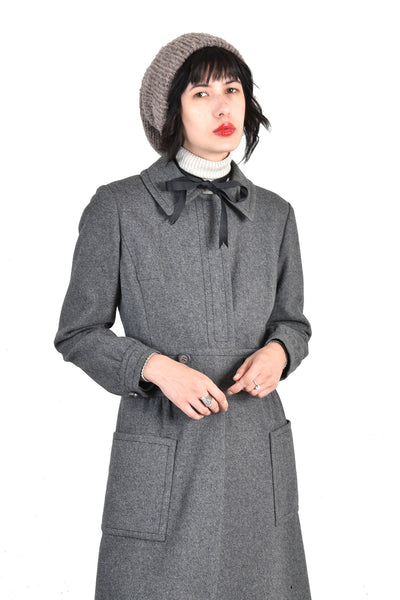 Christian Dior New York 1960s Grey Wool Coat