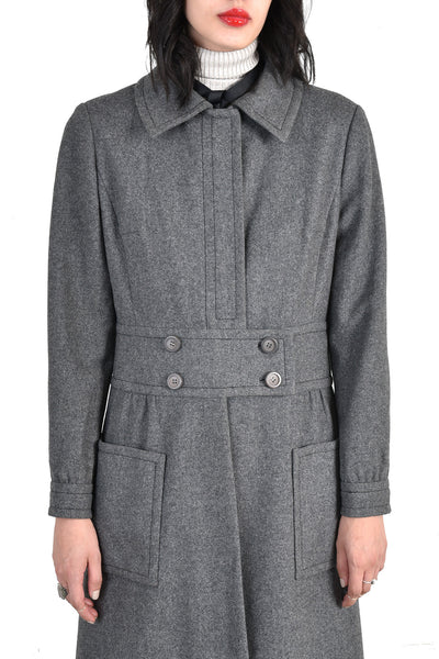Christian Dior New York 1960s Grey Wool Coat