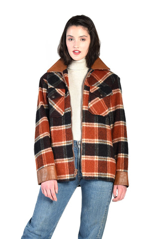 Darla Wool + Leather Plaid Jacket