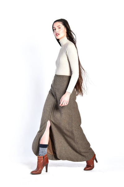 Erika 1960s Wool Maxi Skirt