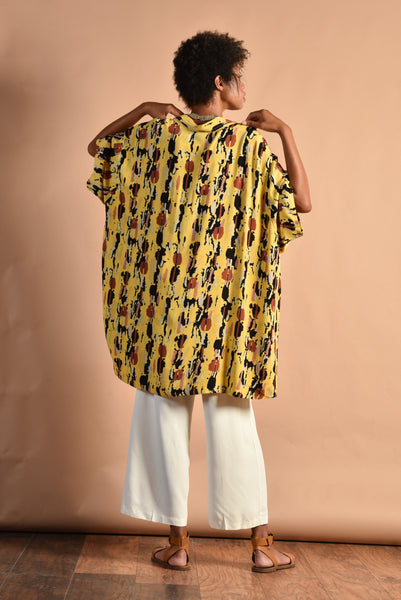 Flax 90s Smudge Print Blouse