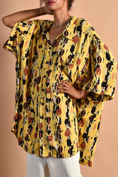 Flax 90s Smudge Print Blouse