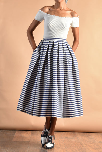 RARE Michael Kors S/S 1990 Striped Cotton Skirt