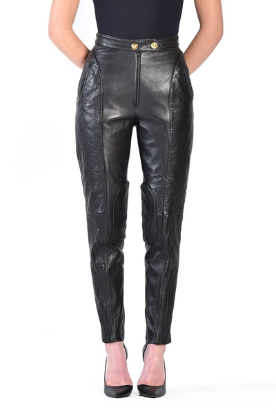 Moschino Quilted Leather Pants