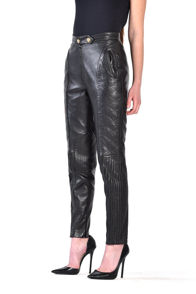 Moschino Quilted Leather Pants